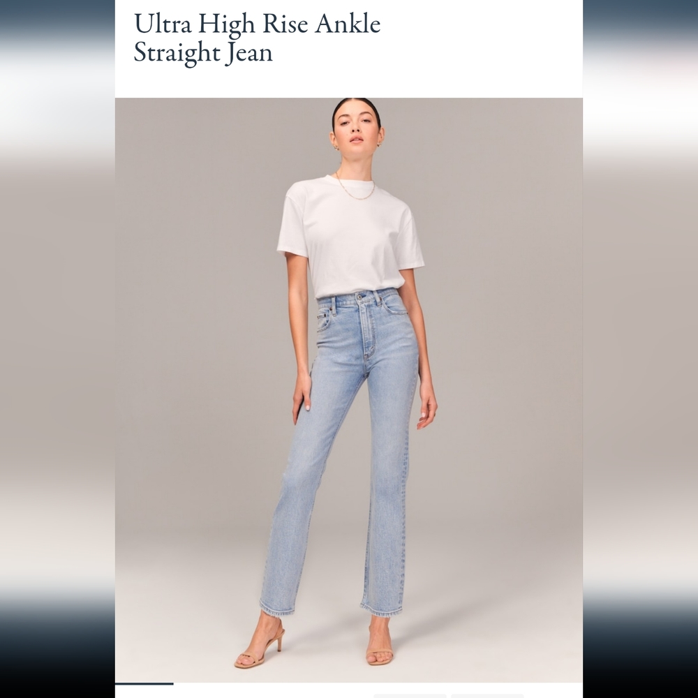 Abercrombie ultra high rise straight ankle jean
